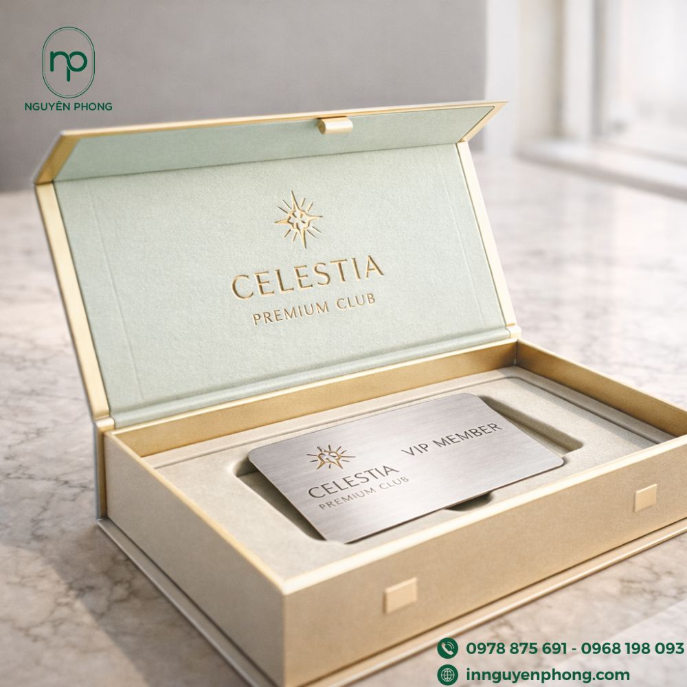 In hộp giấy đựng card đẹp, tinh tế